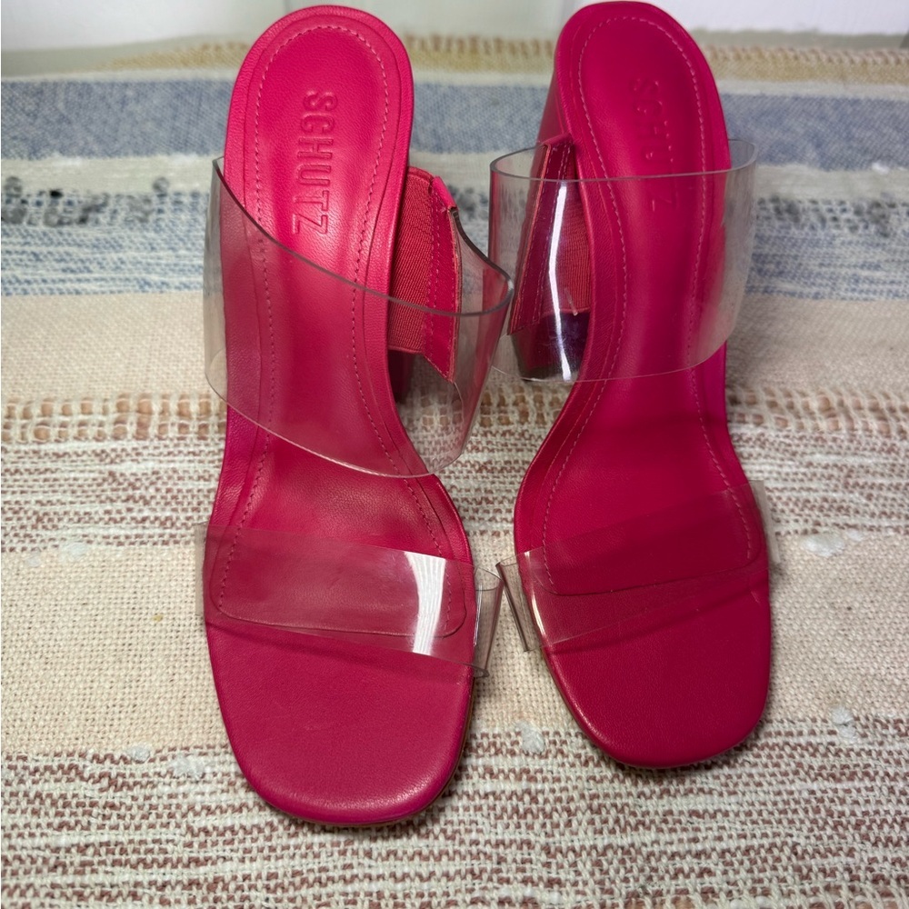 SCHUTZ Fuchsia Block Heel Sandals - Picture 7 of 7